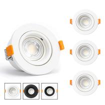 3 Spot Recuado Embutir Luminária + Lâmpada Led Mr16 Dicroica Gu10 Redondo Teto Sala Branco Preto Cor Spots + Lâmpadas:Sp