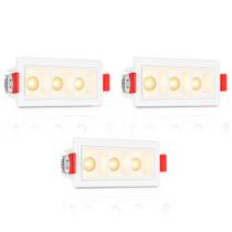 3 Spot Triplo Mini Led Embutido Downlight Pontual Bet90