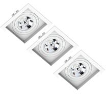 3 Spots Quadrado Embutir Recuado Ar111 Gu10 Save Energy