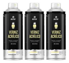 3 Spray Pro Verniz Acrilico Ceramica Natural Montana 400ml