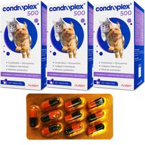 3 Suplemento Alimentar Condroplex 500 Cães Gatos 180 Cápsulas Avert