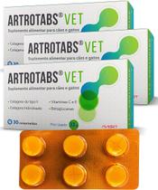 3 Suplemento Alimentar Vitaminas Colágeno Artrotabs Vet 33g Caes Gatos 90 Comprimidos - AVERT