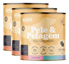 3 Suplemento Buddy Nutrition Pele E Pelagem Cães Cão Kit