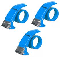 3 Suporte Aplicador e Cortador de Fita Durex Adesiva Grande Larga Metal Ferramenta Manual Loja Engarb