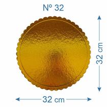 3 Suporte Base de Bolo Cake Board Laminado Dourado Nº32