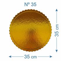 3 Suporte Base de Bolo Cake Board Laminado Dourado Nº35