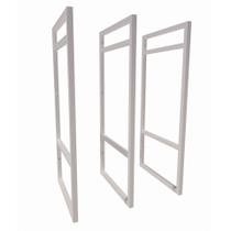 3 Suporte Prateleira Duplo Estilo Industrial Parede Teto Branca