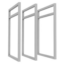 3 Suporte Prateleira Nicho Duplo Estilo Industrial Suspensa Parede 41x30cm