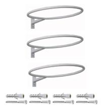 3 Suportes de Parede Reforçados para Bolas Pilates Completo