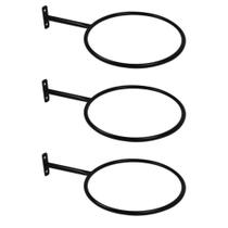 3 Suportes de Parede Reforçados para Bolas Pilates Completo (PRETO)