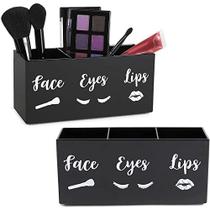 3 Suportes de Pincel de Maquiagem Acrílico Slot, Face Eyes Lips (7,9 x 3,75 x 2,8 pol, 2 Pack)