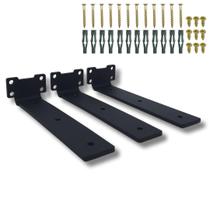 3 Suportes De Prateleira Mão Francesa 20cm Estilo Moderno Aço Robusto Design Invisível