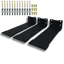 3 Suportes Formato Largo 20cm Cantoneira Para Prateleira Fixação De Parede Design Moderno 3 Suportes Formato Largo 20cm Cantoneira Para Prateleira Fixação De Parede Design Moderno