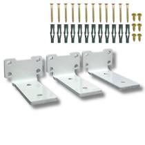 3 Suportes Mão Francesa 10cm Para Prateleira Acabamento Aço Robusto Moderno Design Invisível