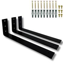 3 Suportes Para Prateleira 30cm Design L De Parede Estilo Moderno Aço Alta Durabilidade