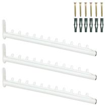3 Suportes RT Cabideiro De Parede Inclinado 40cm Closet Loja Arara Para Roupas 10 Cabides Aço