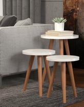 3 Tabriz Suporte Mesa de Cabeceira Lateral Cama Retro Branco 3 Tabriz Suporte Mesa de Cabeceira Lateral Cama Retro Branco