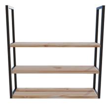 3 Tábuas Retrô Industrial Prateleira de Madeira 80Cm