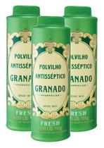 3 Talco Polvilho Antisséptico para os pés Granado Fresh 100g