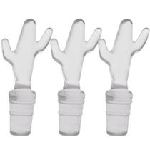 3 Tampas para Fechar Garrafa de Vinhos Espumante Rolha 8x2cm PVC Cactus Transparente