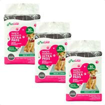 3 Tapete Higiênico Petlike Ultra Pads Carvão 80x60 - 30unids