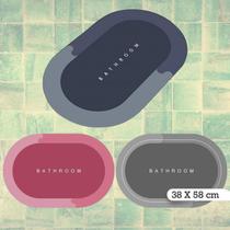 3 Tapete Oval Para Banheiro Varanda Sala Cozinha Casa Portátil Elegante Antiderrapante Secagem Absorção Rápida - Sortida
