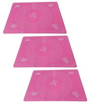 3 Tapetes Culinário Silicone Antiaderente Massa Forno 40x30