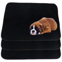 3 Tapetinhos Macios para Dormir Pet Antipulgas 200 Lavagens 70x50 Preto Ecológico Quality