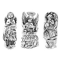 3 Tatuagem Falsa Temporária Anjos Com Frase Cristã 3 Tatuagem Falsa Temporária Anjos Com Frase Cristã