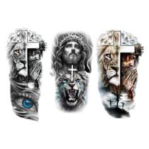 3 Tatuagens Temporaria Leão de Juda