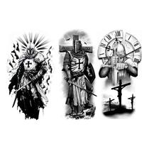 3 Tatuagens Temporárias Falsas Cavaleiros Templarios 3 Tatuagens Temporárias Falsas Cavaleiros Templarios