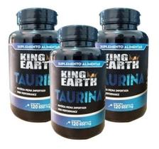 3 Taurina 120 Cápsulas 500mg Matéria Prima Importada - King Earth