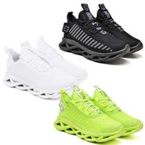 3 Tênis de Corrida Feminino Academia Confortavel Verde/Branco 3 Tênis de Corrida Feminino Academia Confortavel Verde/Branco