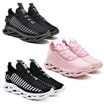 3 Tênis Feminino Corrida Easy Evoltenn Original Rosa e Preto 3 Tênis Feminino Corrida Easy Evoltenn Original Rosa e Preto