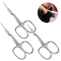 3 Tesourinha Para Cutícula Sobrancelha Cílios Pelos Nariz Bigode Orelha