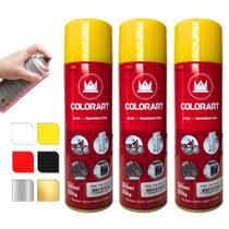 3 Tinta Spray Alta Temperatura Motor Escapamento Forno 600 Graus - Colorart