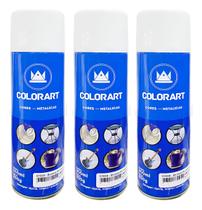3 Tinta Spray Branco Perolado Metálico Colorart 300ml