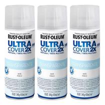 3 Tinta Spray Ultra Cover Transparente Rust Oleum - Acabamento