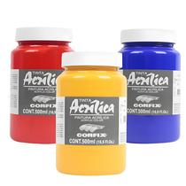 3 Tintas Acrílicas Corfix para Tela 500ml G1 Escolha a Cor