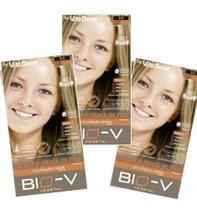 3 Tintas De Cabelo Bio V Cor 8.0 Louro Claro Vita Derm