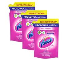 3 Tira Manchas Vanish Líquido Sem Cloro Multiuso Sachê 1,2L