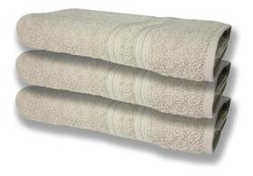 3 Toalhas Super Felpudas Grande E Grossa Algodão 80x150 Bege