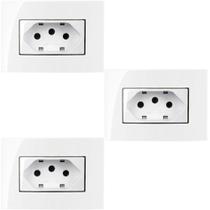 3 Tomada Móvel Embutir Painel Mdf 3 Pinos 20a Branco Sleek Margirius