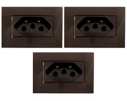 3 Tomada Móvel Marrom 3 Pinos 20a Embutir Painel Marmore Granito Margirius 3 Tomada Móvel Marrom 3 Pinos 20a Embutir Painel Marmore Granito Margirius