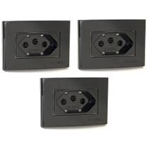 3 Tomada para Móvel 3 Pinos 10a Preto Ebony Embutir Painel Margirius