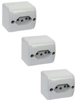 3 Tomada Sobrepor 2p+t 250V 10A Cinza Silentoque Pial 3 Tomada Sobrepor 2p+t 250V 10A Cinza Silentoque Pial