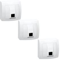 3 Tomada Sobrepor Modem/Telefone Rj11 2 Fios Sistema X Pial