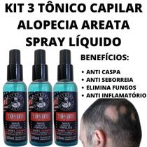 3 Tônico 120ml Nasce Cresce E Fortalece Anti Alopecia Areata - Vitrine Do Barbeiro