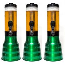 3 Torre De Chopp Chopeira 2 Litros C/6 Tubo Gelante Beer Verde