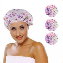 3 Touca Banho Plástico Impermeável c/ elástico Reutilizável 3 Touca Banho Plástico Impermeável c/ elástico Reutilizável